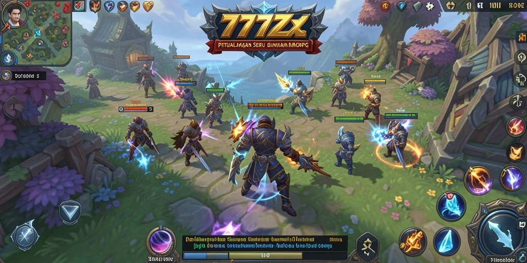 Screenshot gameplay 777ZX yang menampilkan pertempuran seru di dunia MMORPG.