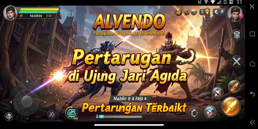 Tampilan aksi mendebarkan dalam ALVENDO saat pertarungan berlangsung.