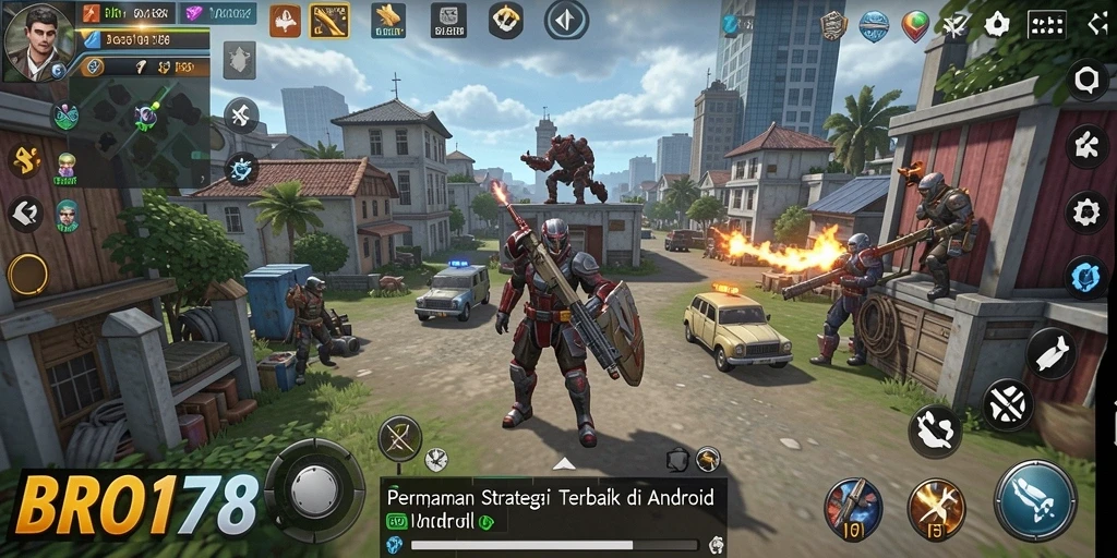 Screenshot BRO178 menampilkan pertempuran strategis yang epik.