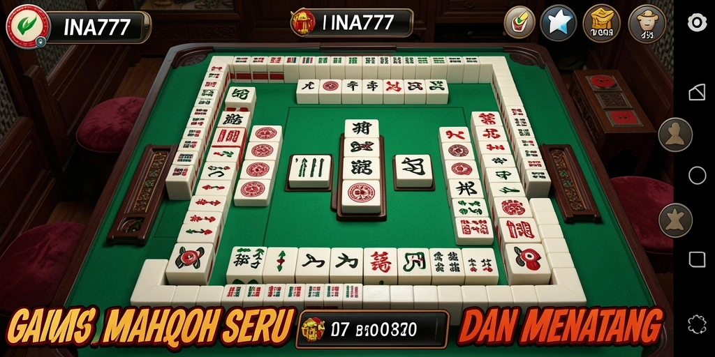 Tampilan gameplay Mahjong yang seru dan menarik di INA777.