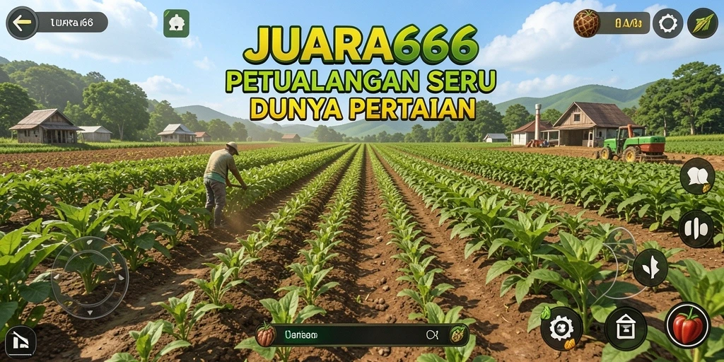 Tampilan gameplay JUARA666 yang menampilkan aktivitas pertanian.