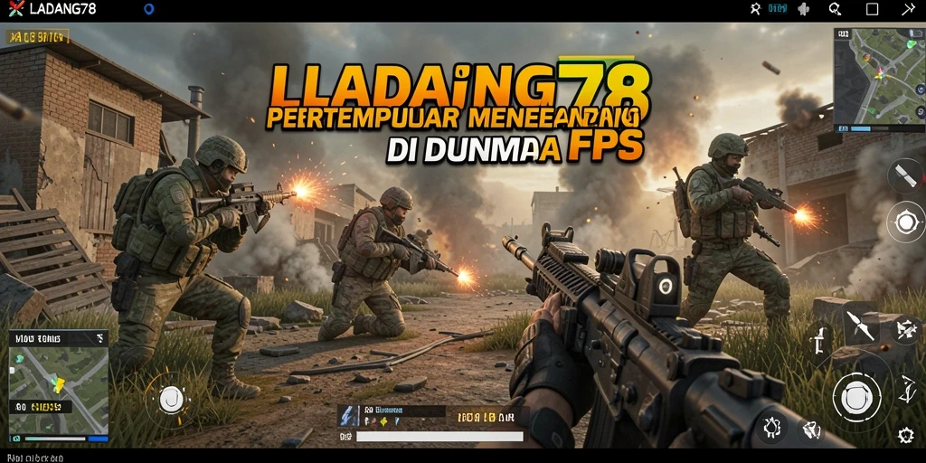 Screenshot dari LADANG78 menunjukkan aksi tembak-menembak yang mendebarkan dalam mode FPS.